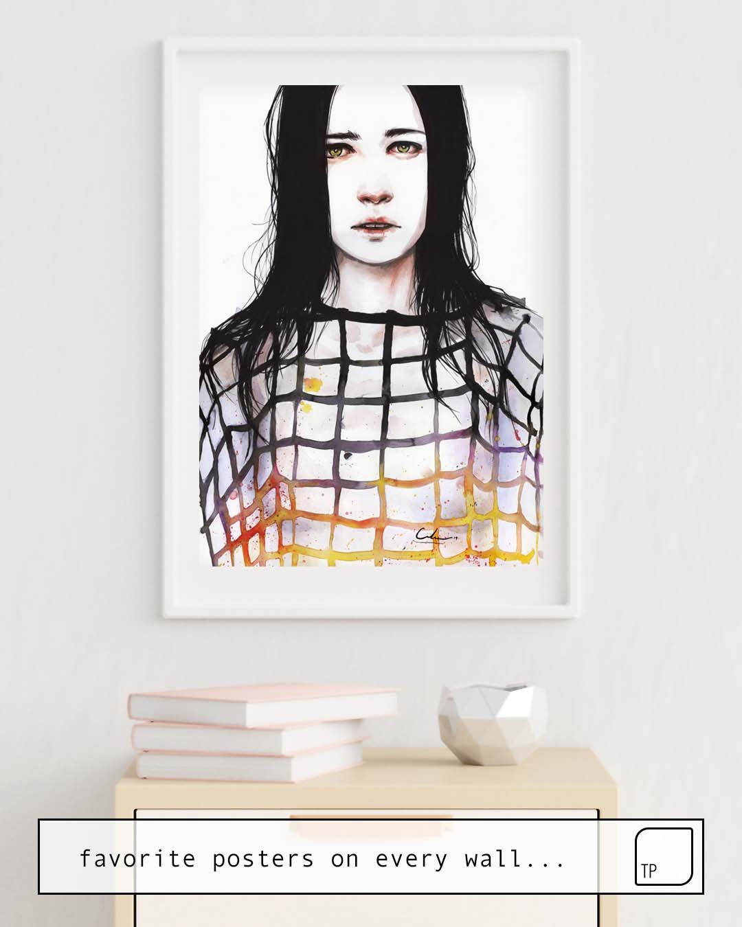 The photo shows an example of furnishing with the motif LEGAMI by Agnes Cecile as mural