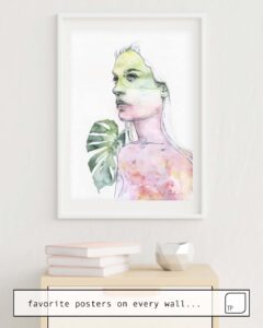 The photo shows an example of furnishing with the motif VIRIDESCENT by Agnes Cecile as mural