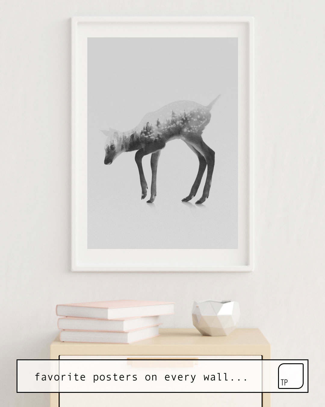 Poster | DEER (BLACK AND WHITE) by Andreas Lie