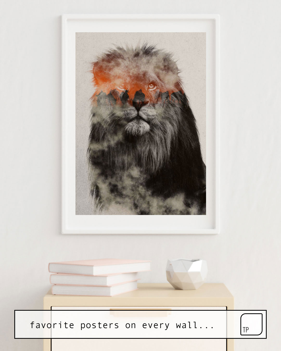 Poster | LION IN FOG by Andreas Lie