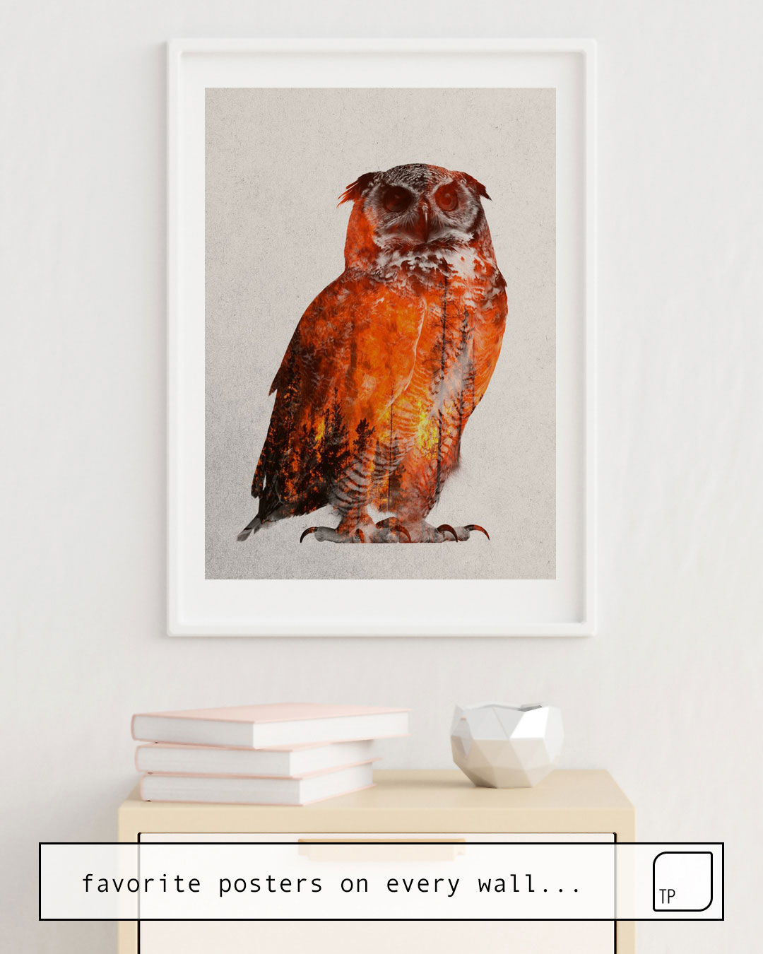 Poster | OWL IN WILDFIRE von Andreas Lie