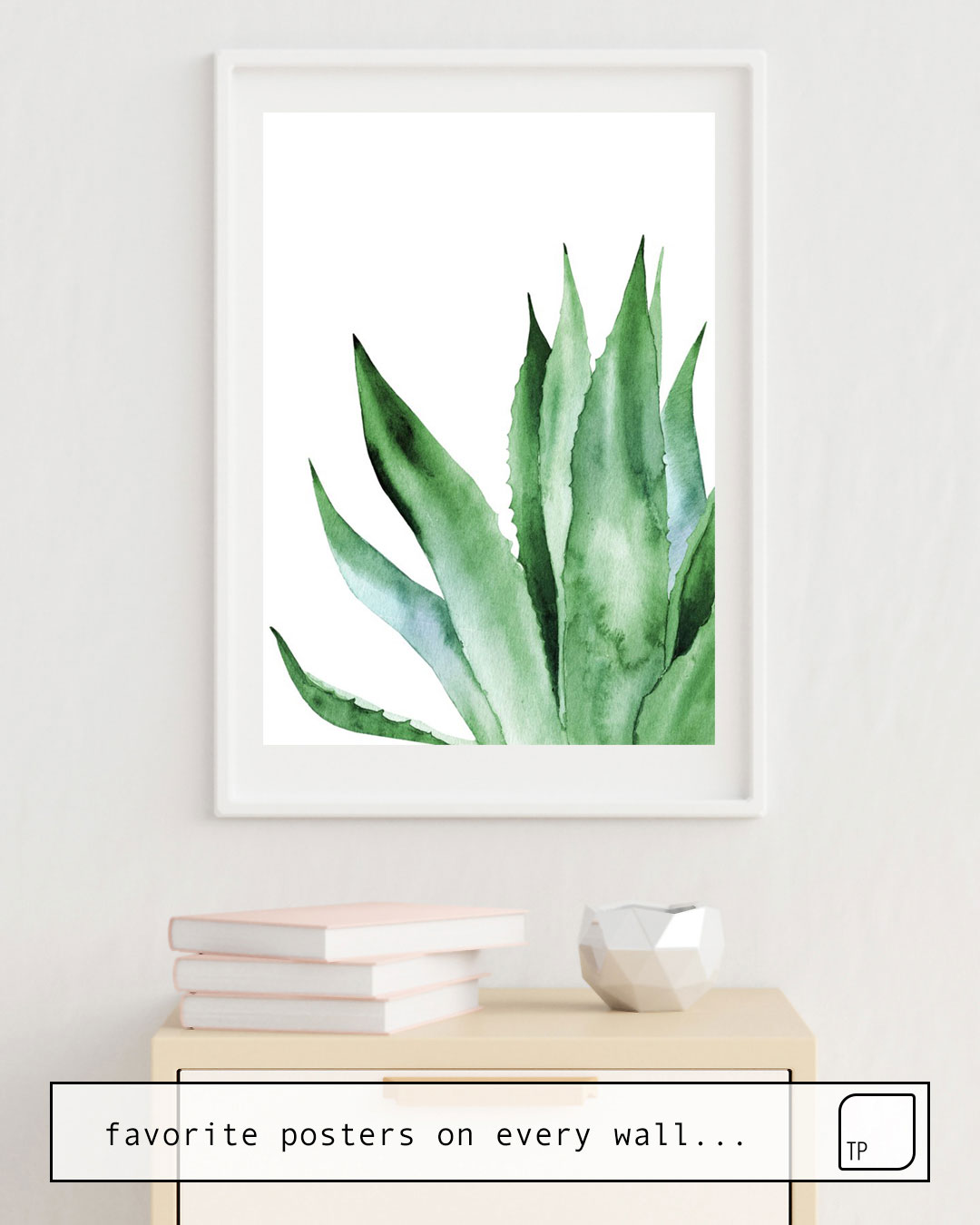 The photo shows an example of furnishing with the motif AGAVE PLANT. by Art by ASolo as mural
