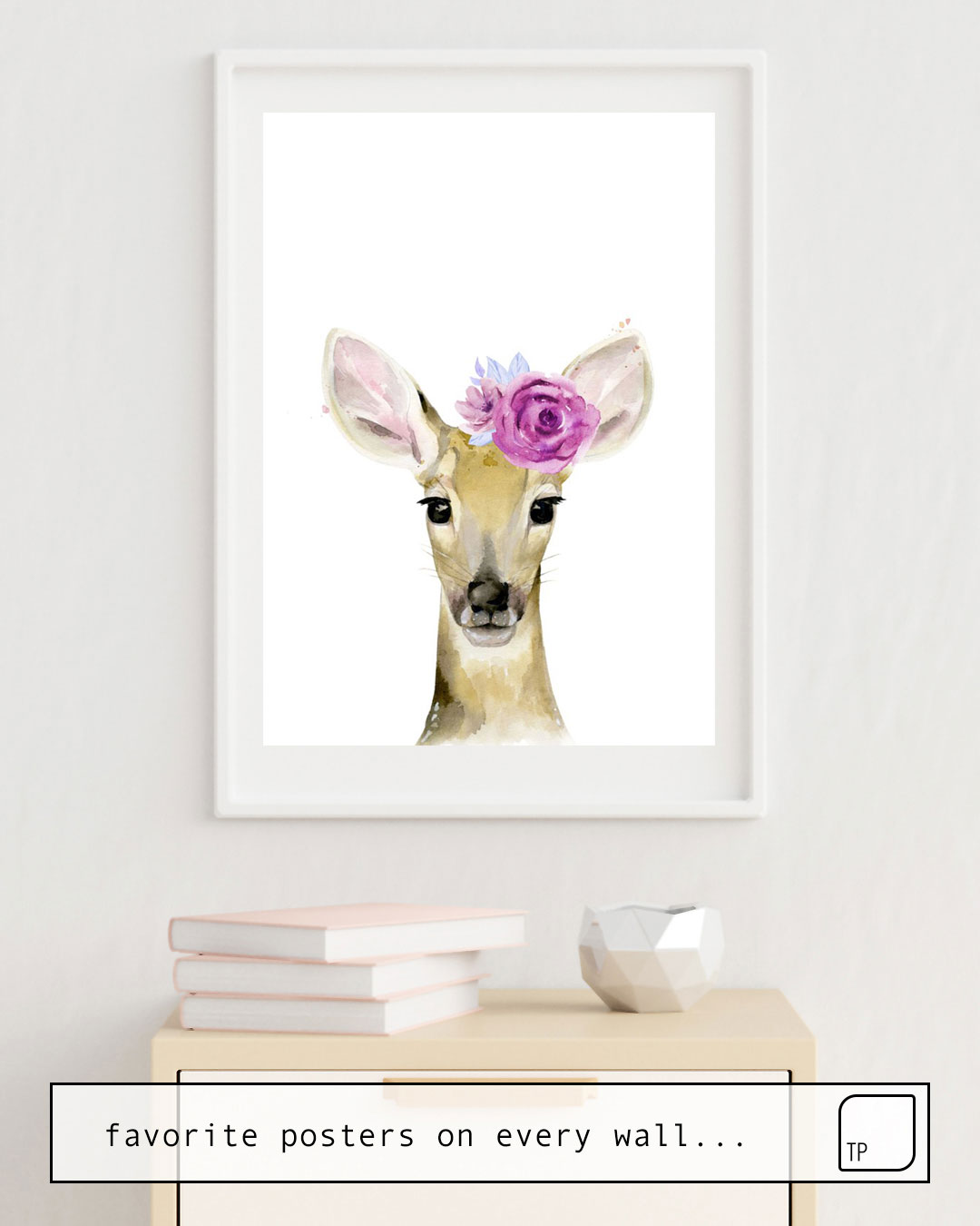 Poster | FAWN WITH FLOWERS by Art by ASolo