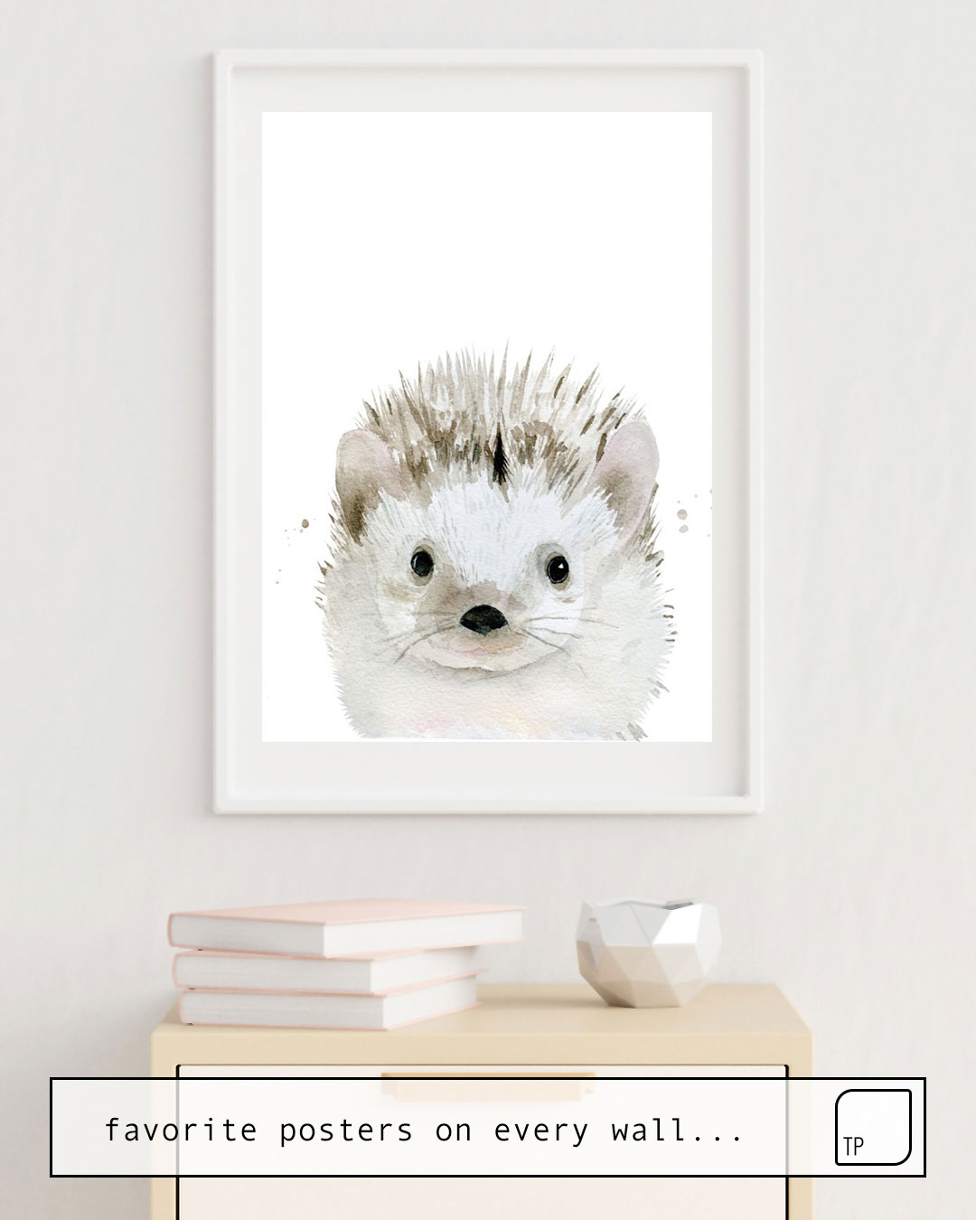 The photo shows an example of furnishing with the motif HEDGEHOG. by Art by ASolo as mural