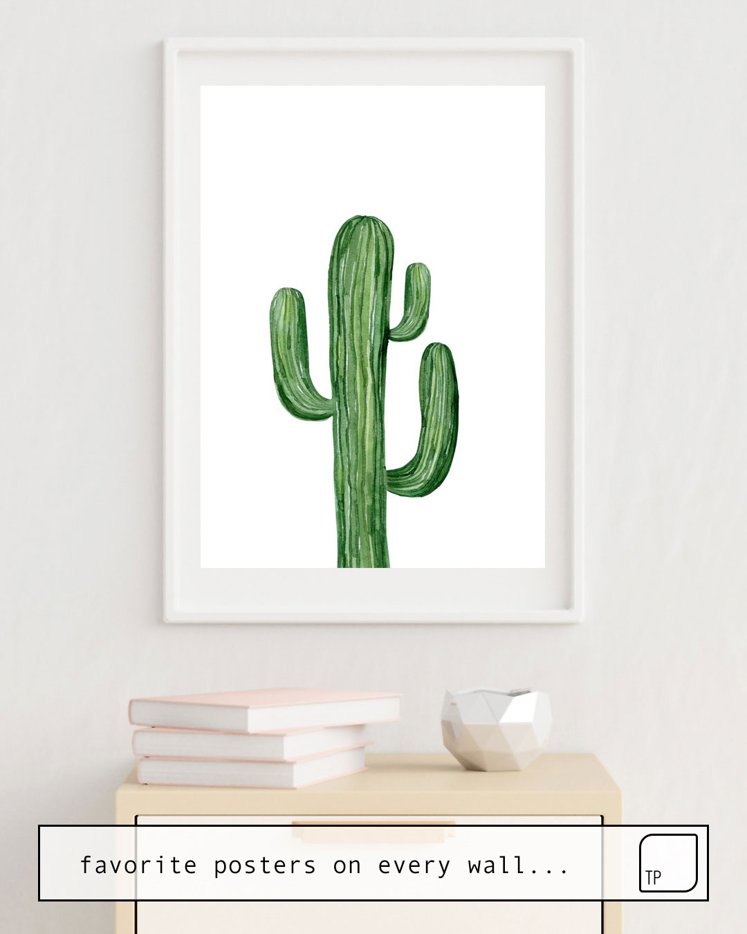 The photo shows an example of furnishing with the motif SAGUARO CACTUS. by Art by ASolo as mural
