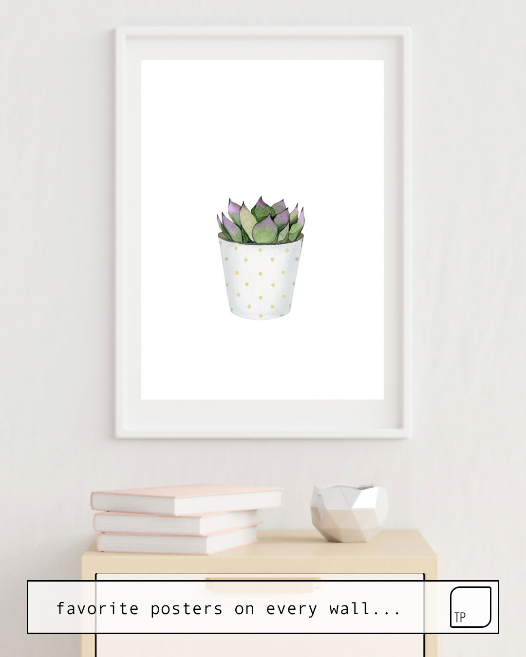 The photo shows an example of furnishing with the motif SUCCULENT IN A POT. by Art by ASolo as mural