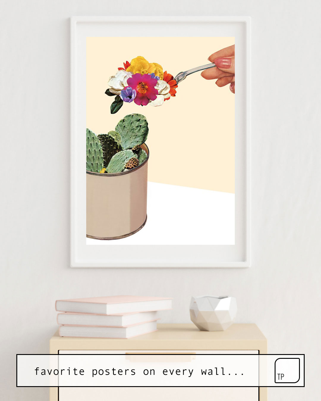 The photo shows an example of furnishing with the motif SUCCULENT by Beth Hoeckel as mural