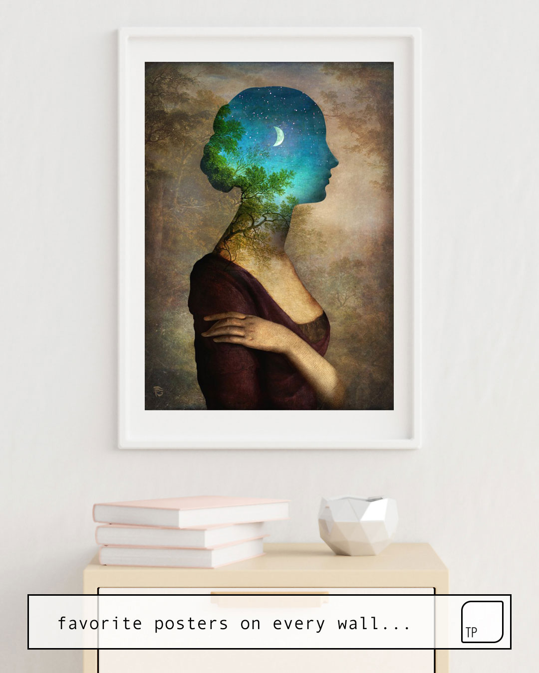 Das Bild zeigt ein Einrichtungsbeispiel mit dem Motiv A MIDSUMMER NIGHT'S DREAM von Christian Schloe als Wandbild
