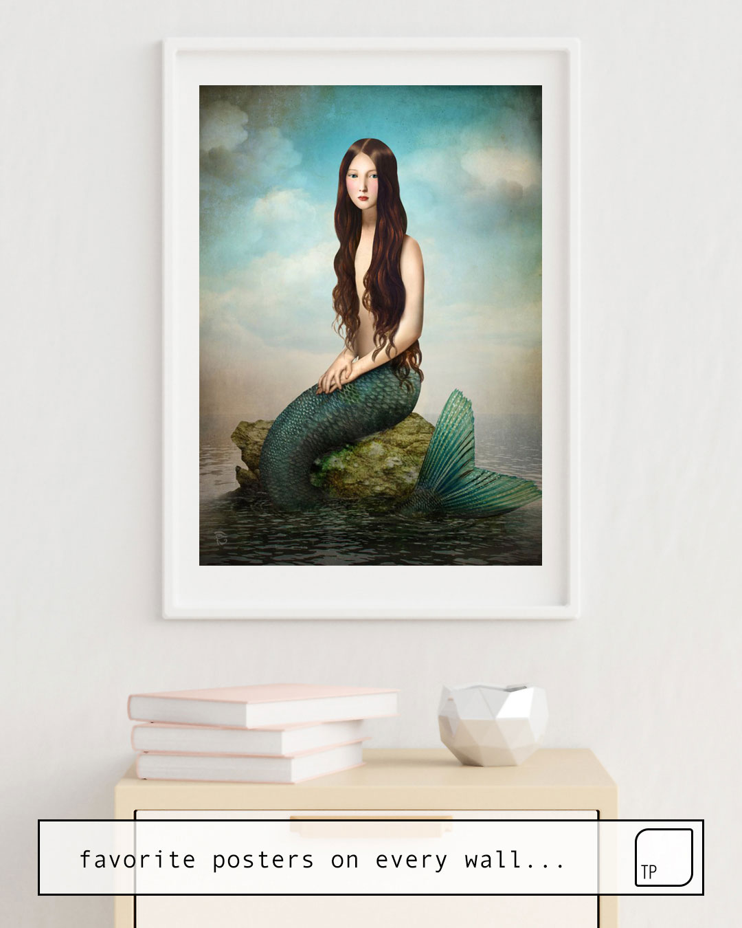 The photo shows an example of furnishing with the motif DEEP WATERS by Christian Schloe as mural