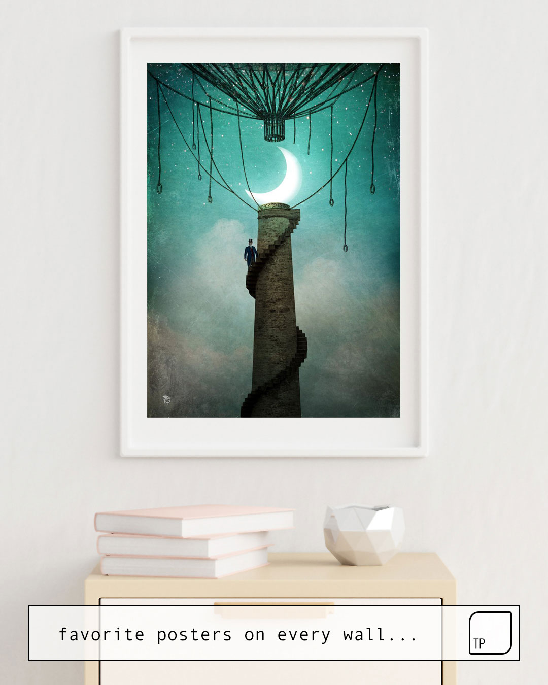 The photo shows an example of furnishing with the motif ENTER THE SKY by Christian Schloe as mural