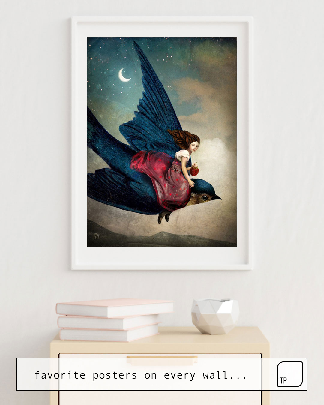 The photo shows an example of furnishing with the motif FAIRYTALE NIGHT by Christian Schloe as mural