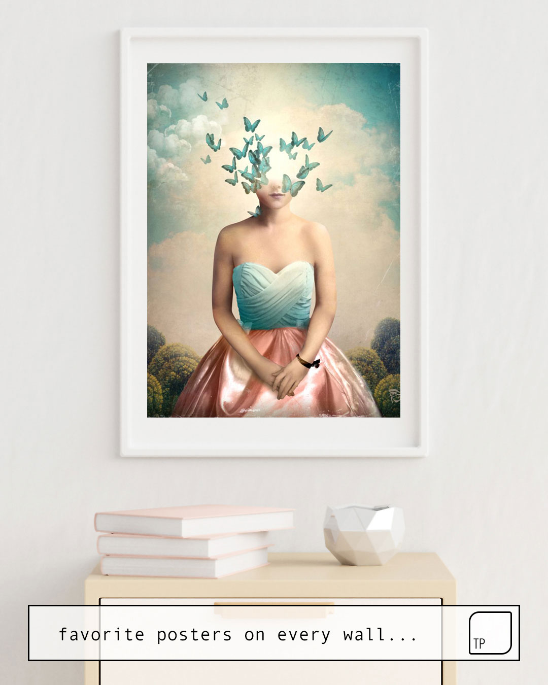 The photo shows an example of furnishing with the motif LITTLE SISTER by Christian Schloe as mural