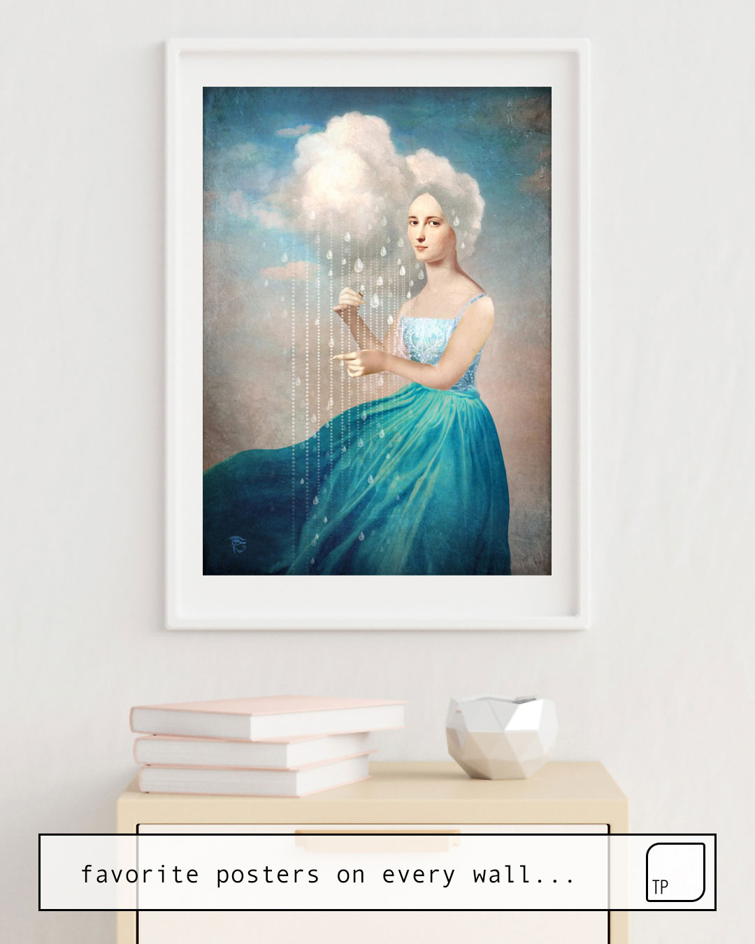 The photo shows an example of furnishing with the motif MELODY OF RAIN by Christian Schloe as mural