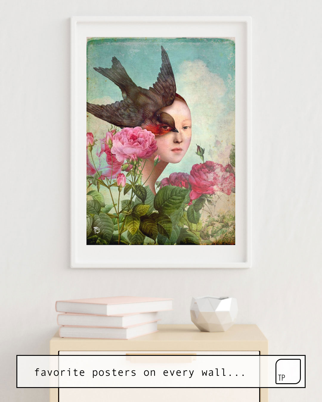 The photo shows an example of furnishing with the motif THE SILENT GARDEN by Christian Schloe as mural