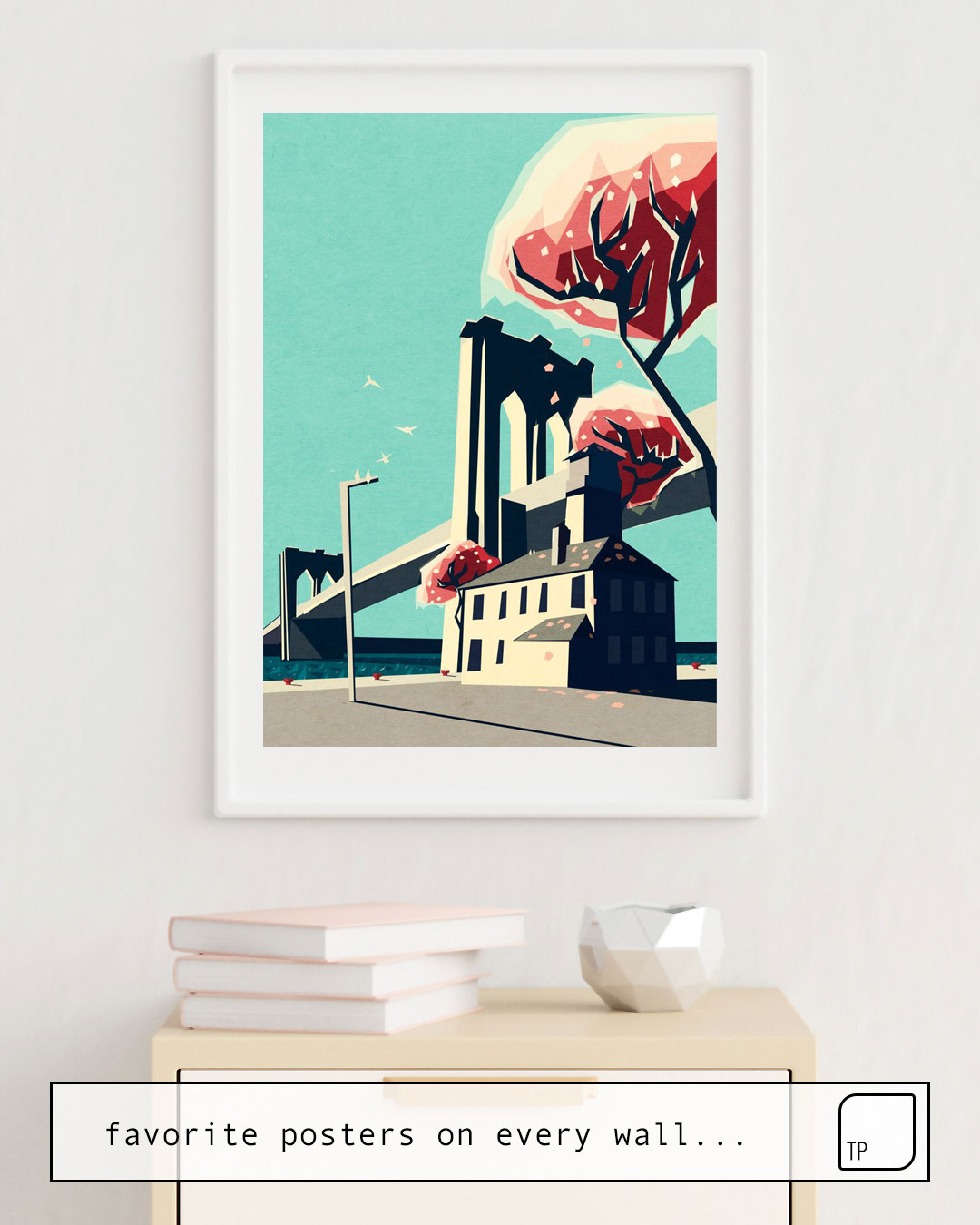 Poster | A PRETTY DAY AT THE BROOKLYN BRIDGE by Yetiland