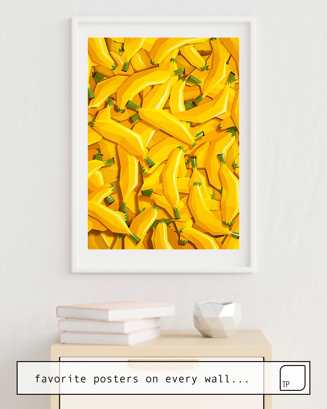 The photo shows an example of furnishing with the motif TOO MANY BANANAS by Yetiland as mural